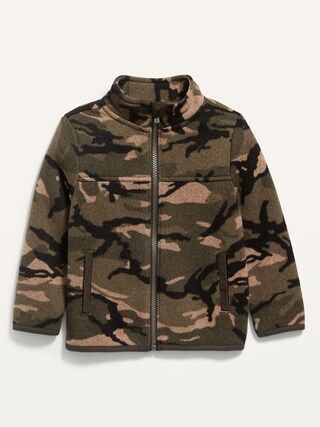 Mock-Neck Sweater-Knit Camo Zip Jacket for Toddler Boys | Old Navy (US)