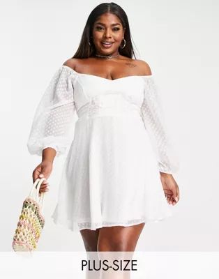 Missguided Plus corset detail mini dress in white | ASOS (Global)