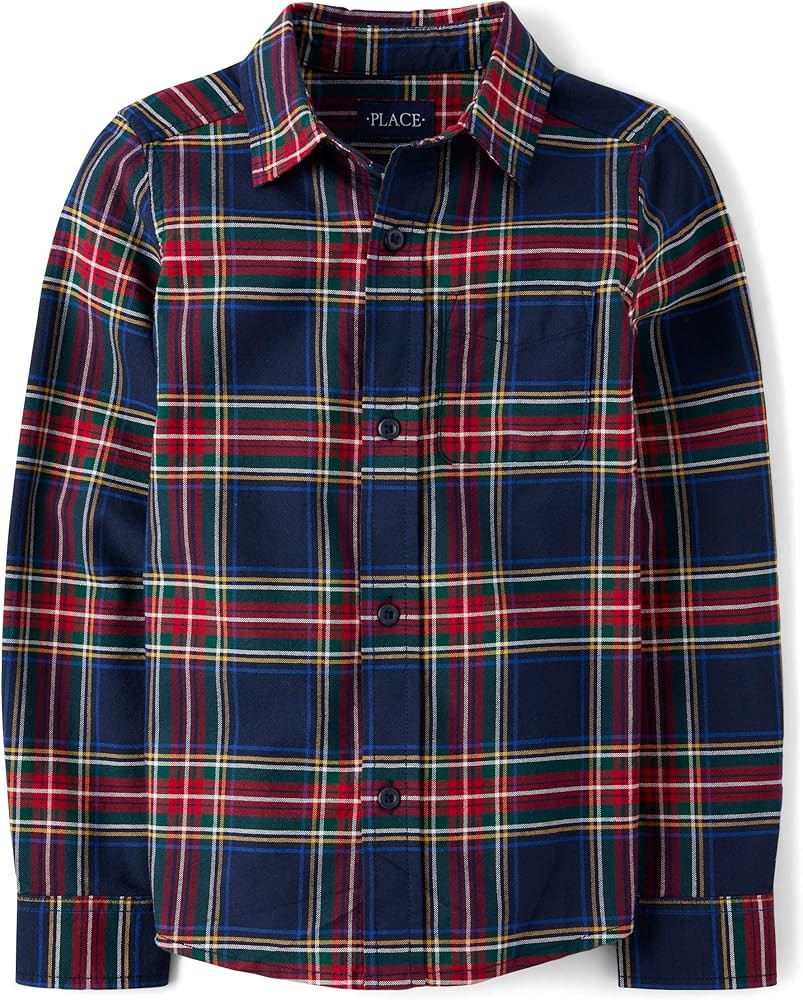 The Children's Place Boy's Long Sleeve Button Down Shirts | Amazon (US)