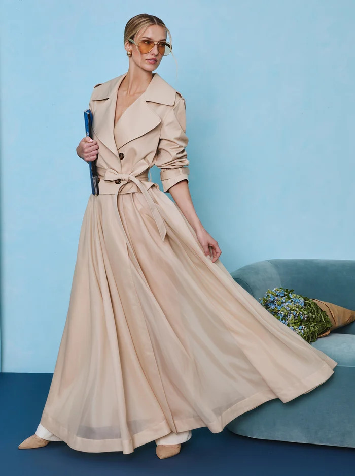 NEVADA SHEER COMBO TRENCH COAT | Alice + Olivia