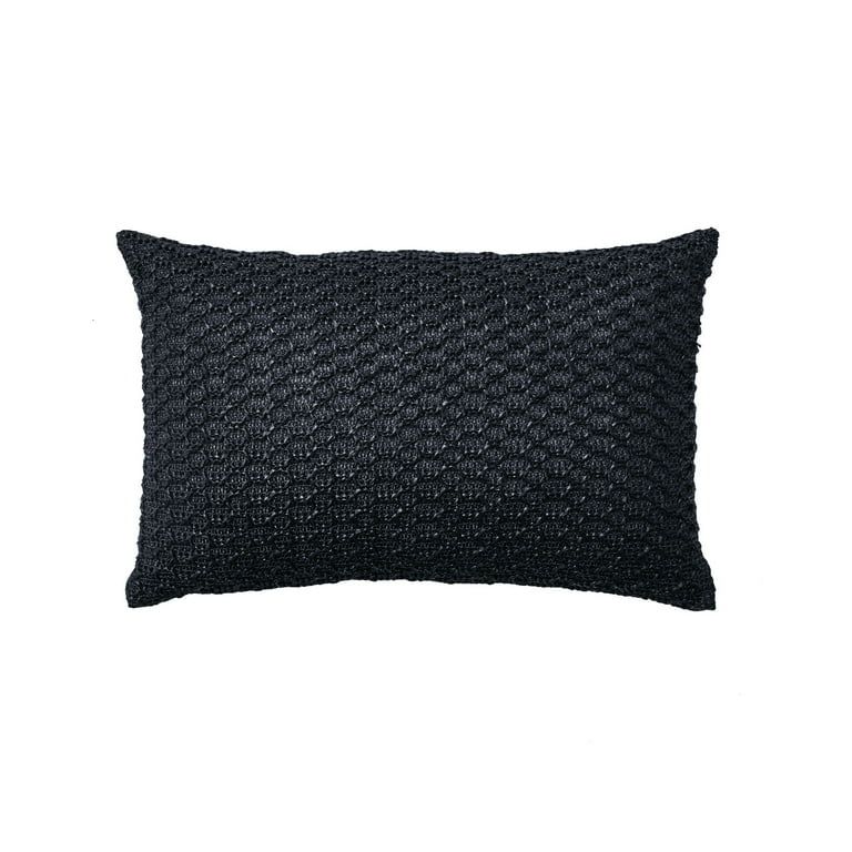 Better Homes & Gardens Hermosa Outdoor Throw Pillow, 13" x 19", Black | Walmart (US)