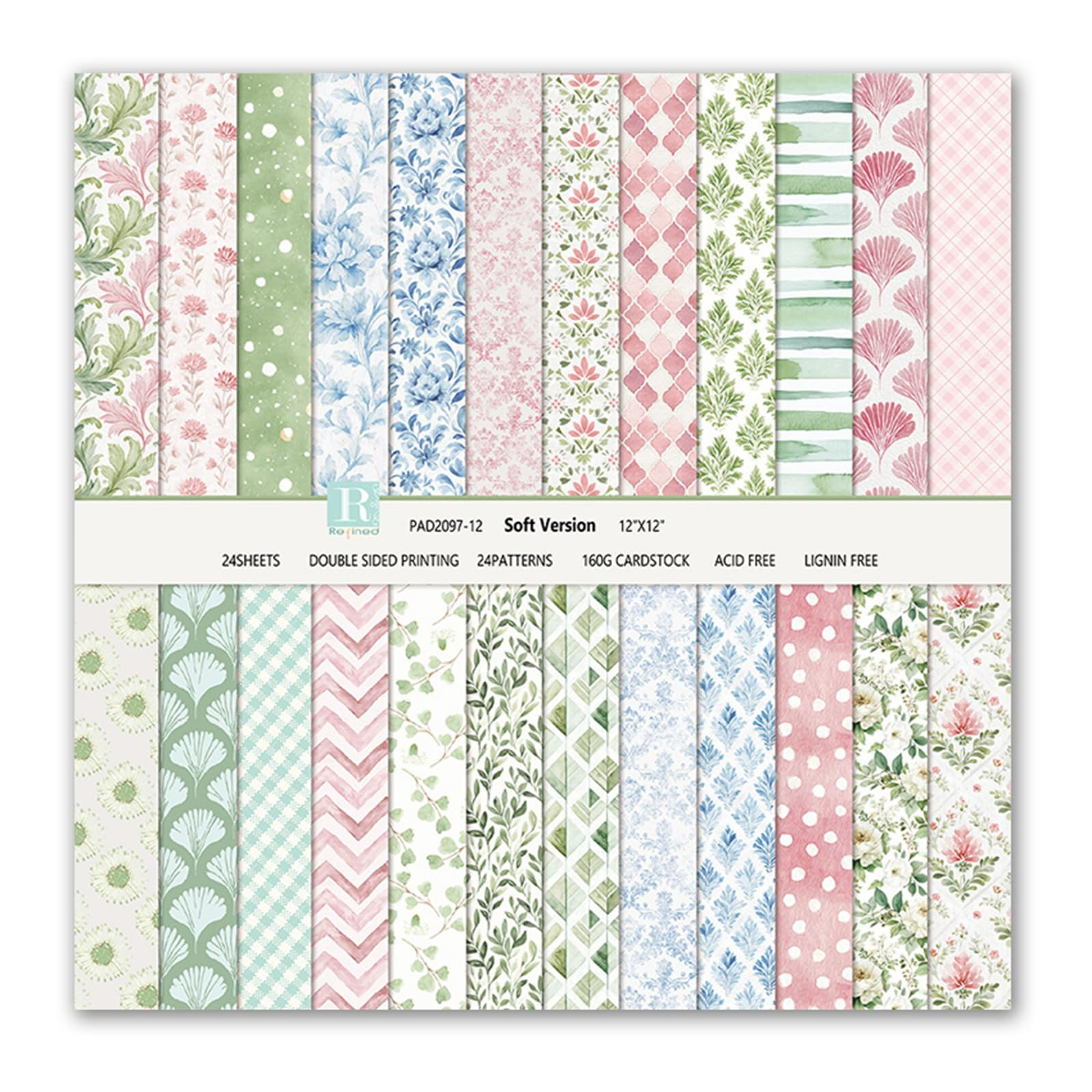 Scrapbook Paper Boho Patterned Paper for Scrapbooking, Double Sided Floral Decorative Craft Paper... | Amazon (US)