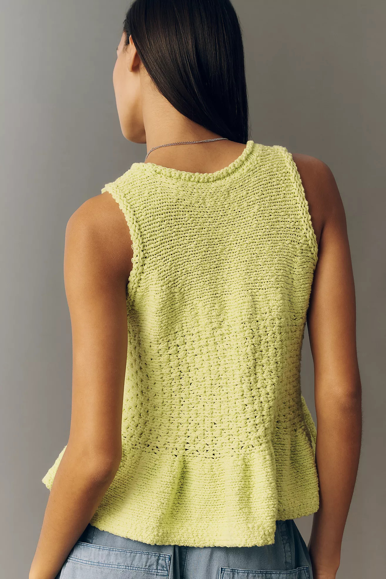 Pilcro Stitched Knit Peplum Tank | Anthropologie (US)