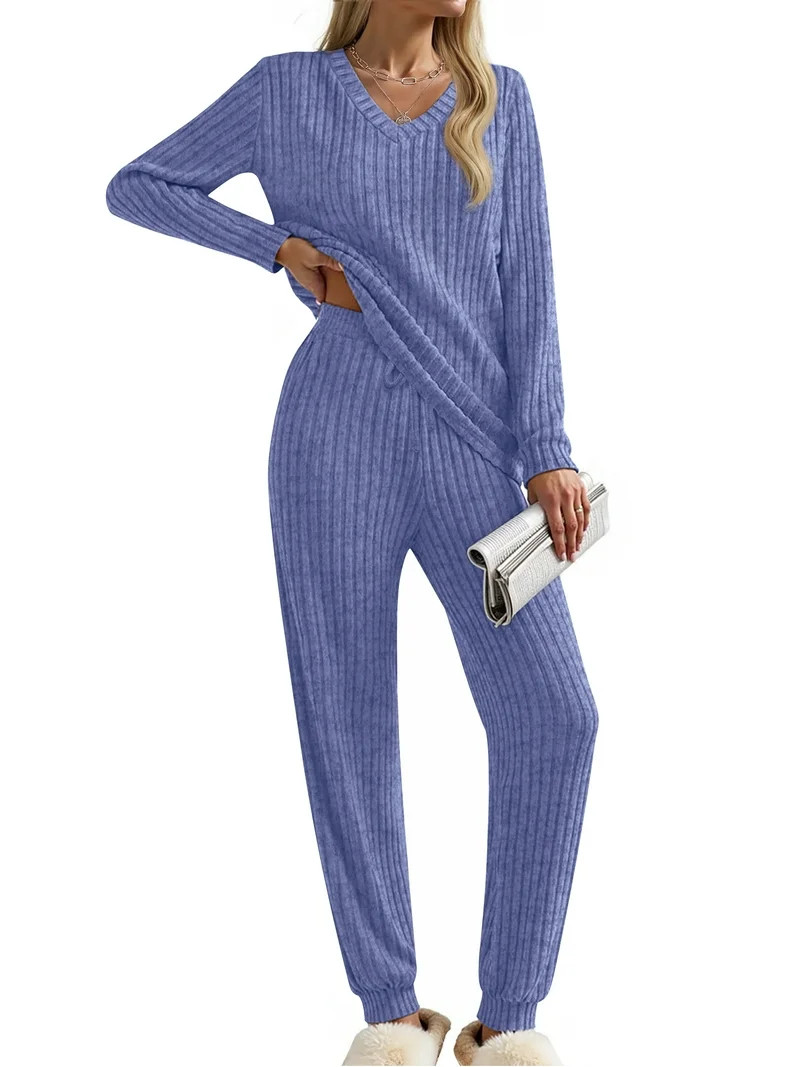 Fantaslook Womens Pajamas Sets Long Sleeve Shirts and Drawstring Pants With Pockets Two Piece Lou... | Walmart (US)