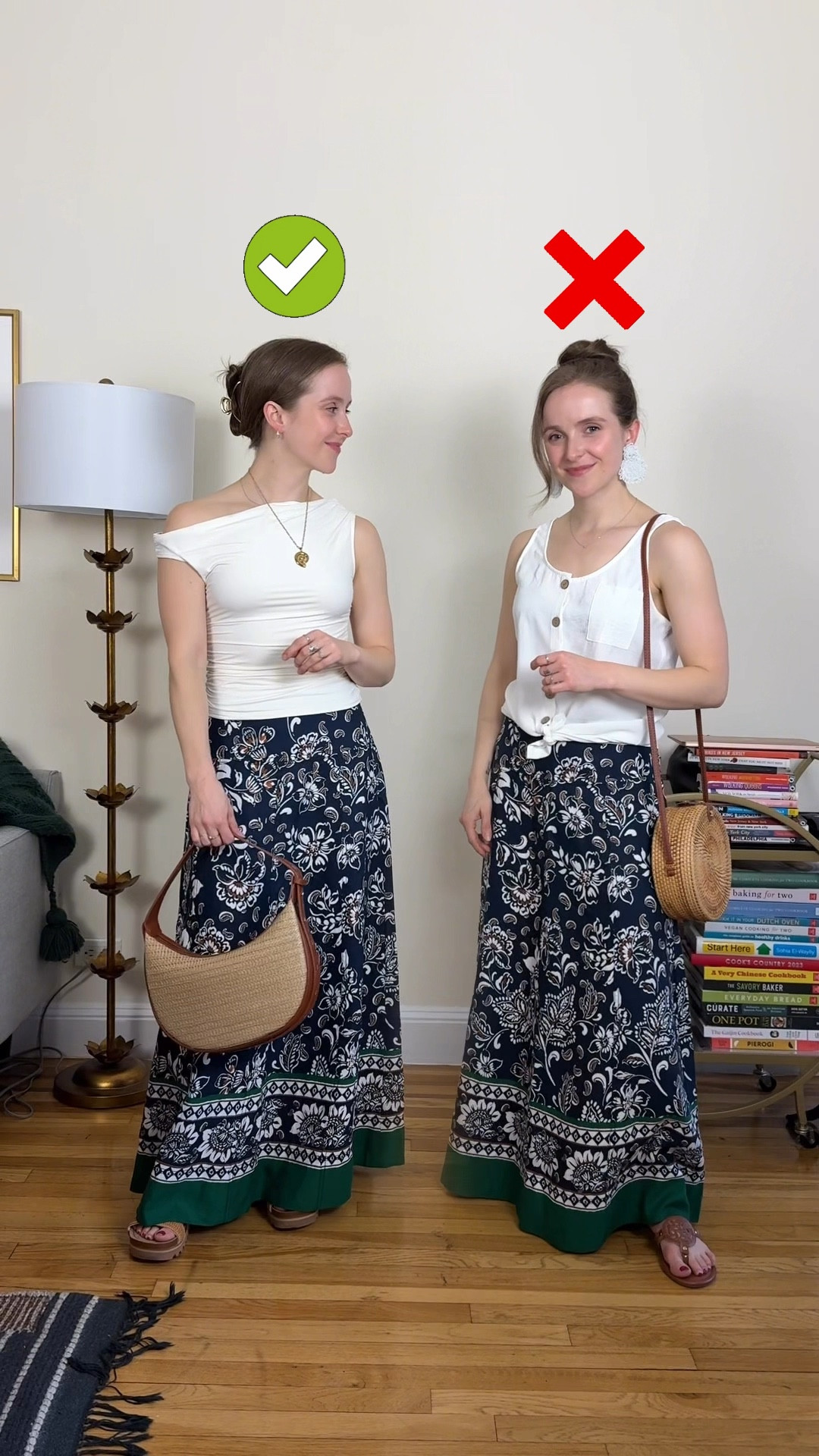 Millennial outfit makeover. Spring vacation 
0 regular skirt size down if between 
Xs top