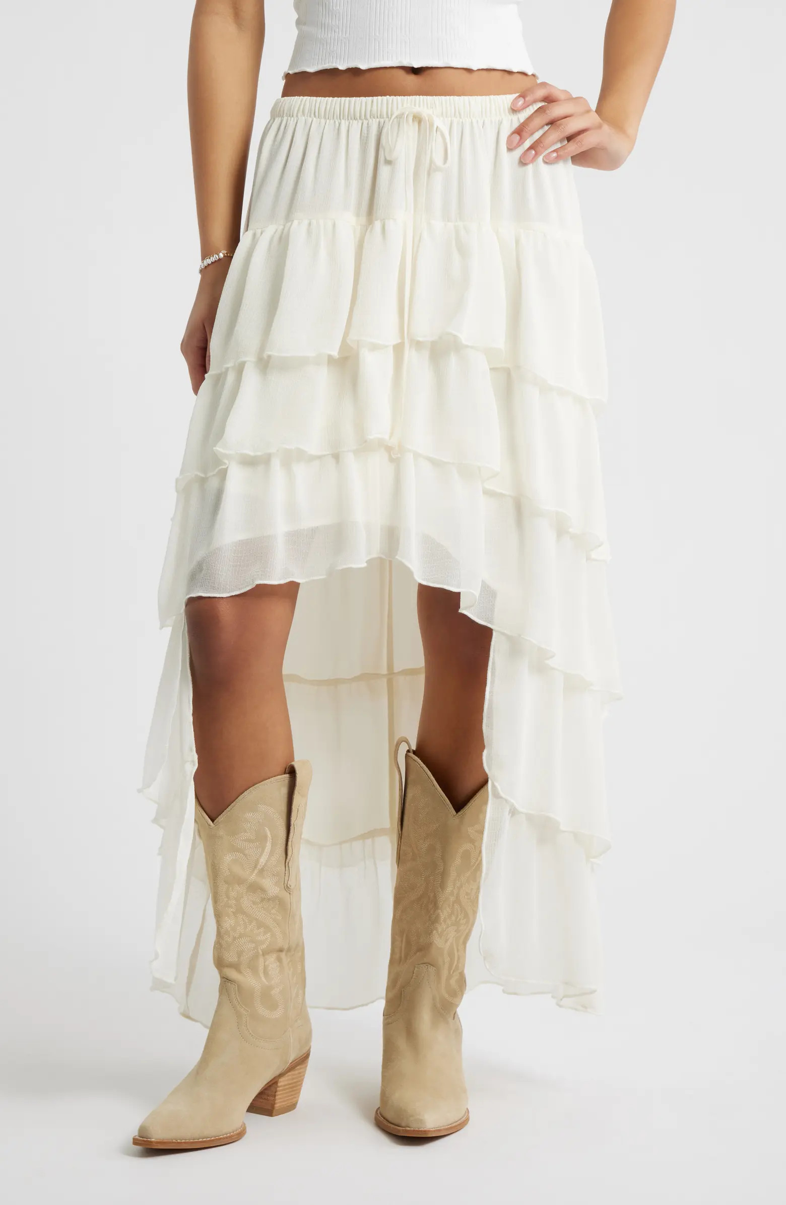 Tiered High-Low Maxi Skirt | Nordstrom