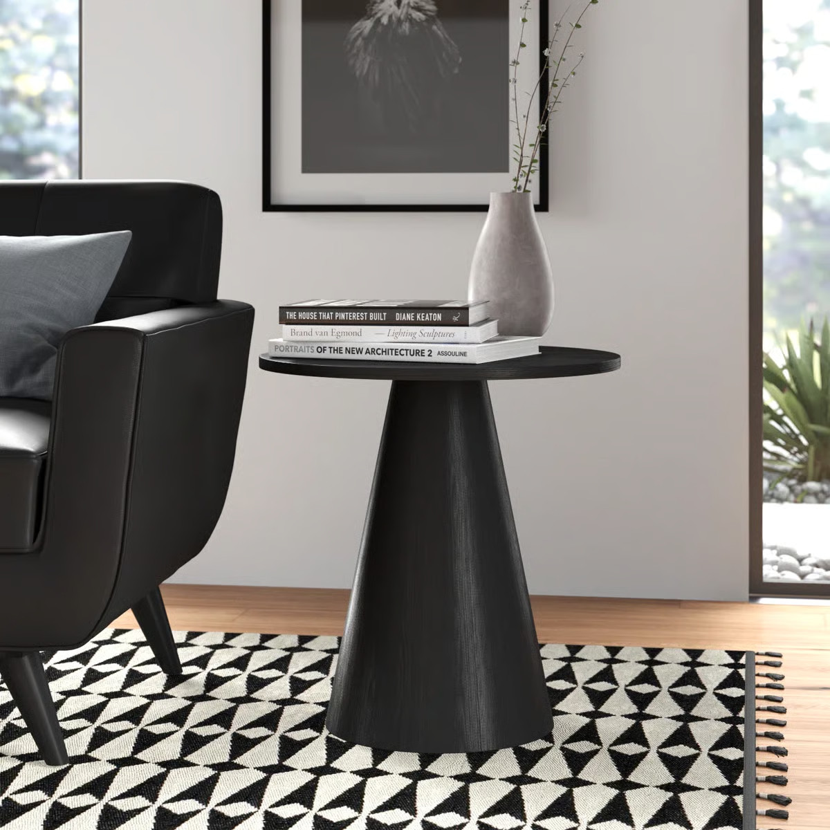 Wade Logan® Carnisha 24 Inch Round Black Pedestal End Table & Reviews | Wayfair | Wayfair North America