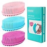 Amazon.com : Silicone Body Scrubber Loofah - Set of 3 Soft Exfoliating Body Bath Shower Scrubber ... | Amazon (US)