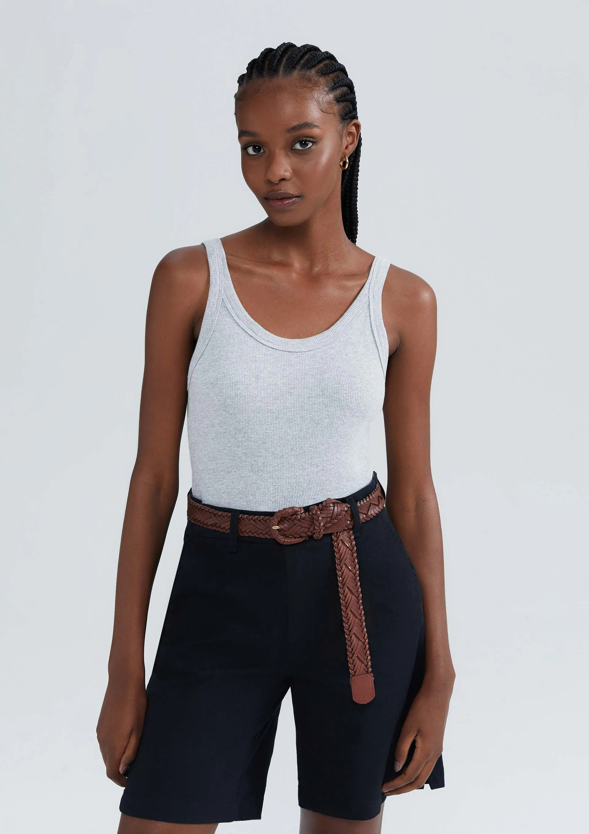 Regata Básica Feminina Slim Em Ribana Canelada - Hering Store | Hering (BR)