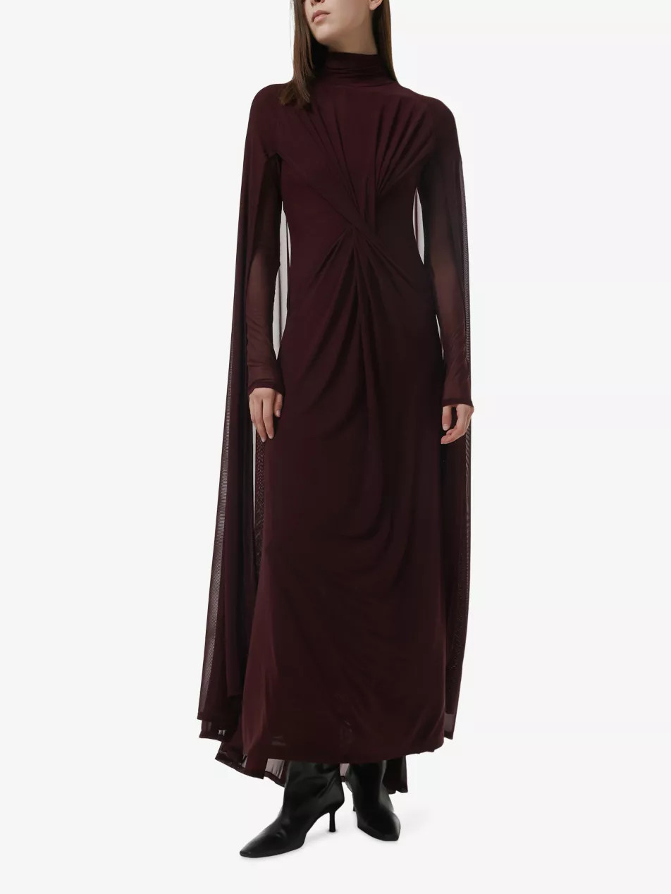 Fit and Flare Cape Woven Maxi Dress | Selfridges