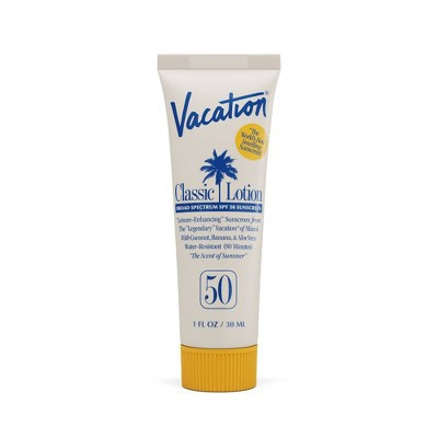 Vacation Classic Sunscreen Lotion - SPF 50 - 1 fl oz: Whole Body, Banana Scent, Trial Size | Target