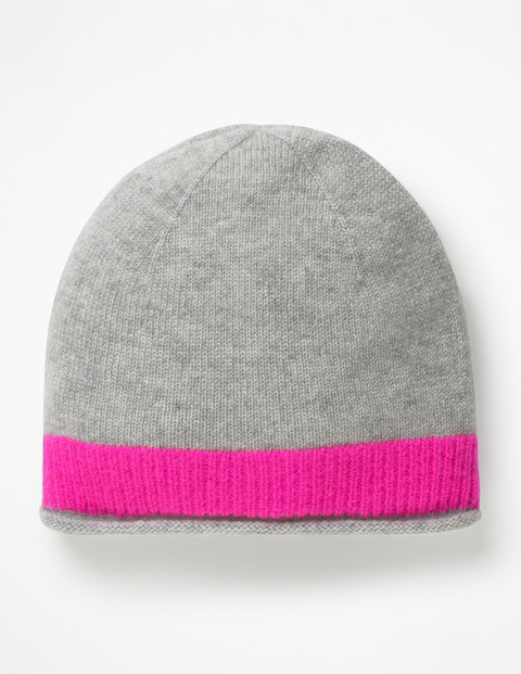 Cashmere Hat (Grey Melange/Pop Pansy) | Boden (US)