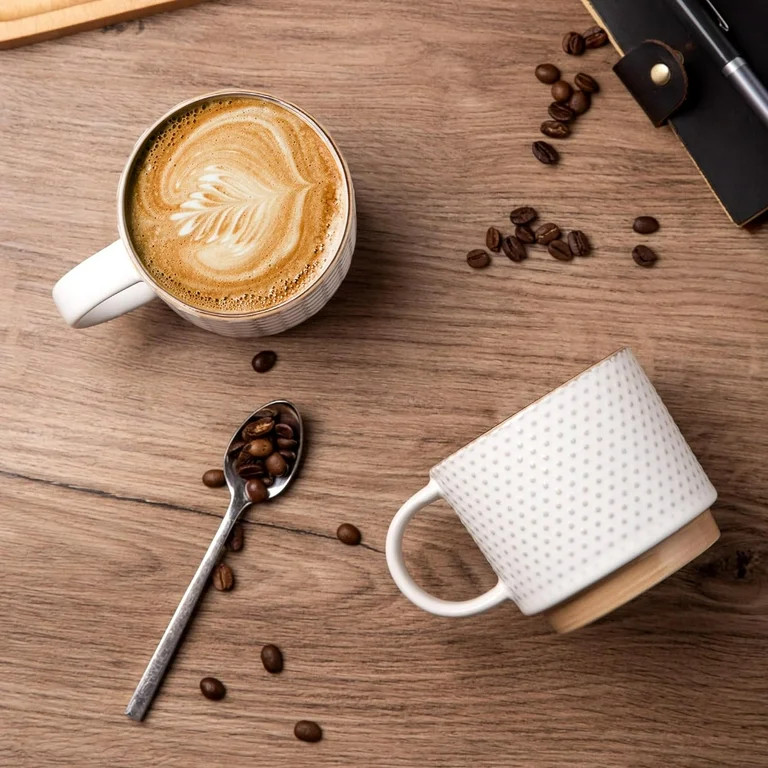 AmorArc 12OZ Stackable Coffee Mugs, Ceramic Coffee Cups with Texture Patterns for Man,Woman,Dad,M... | Walmart (US)