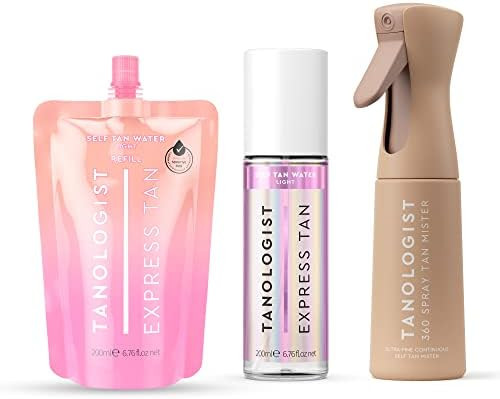 Tanologist Express Self Tan Water Bundle - Vegan and Cruelty Free - Hydrating Sunless Tanning Wat... | Amazon (US)