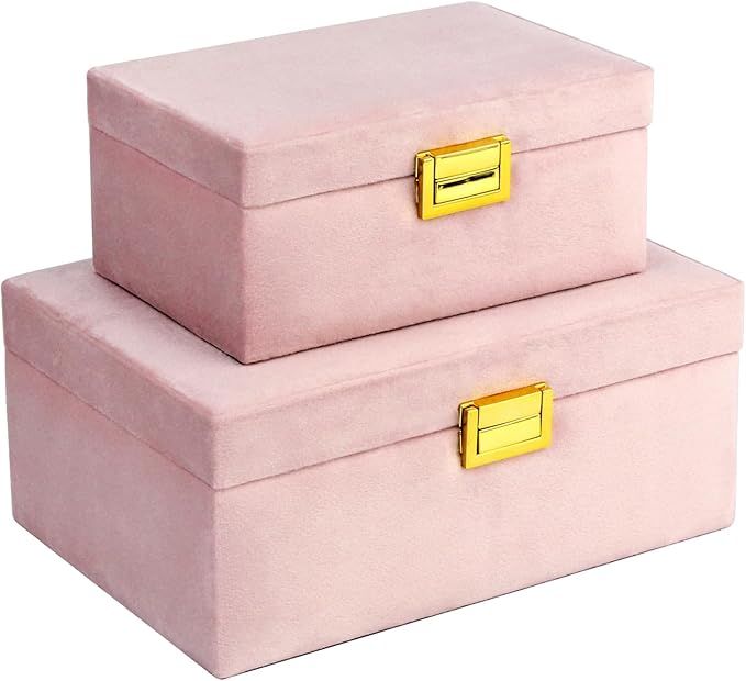 HofferRuffer Velvet Decorative Boxes, Jewelry Boxes Storage Accessory Organizer Boxes with Elegan... | Amazon (US)