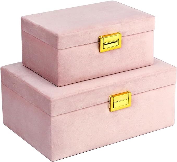 HofferRuffer Velvet Decorative Boxes, Jewelry Boxes Storage Accessory Organizer Boxes with Elegan... | Amazon (US)