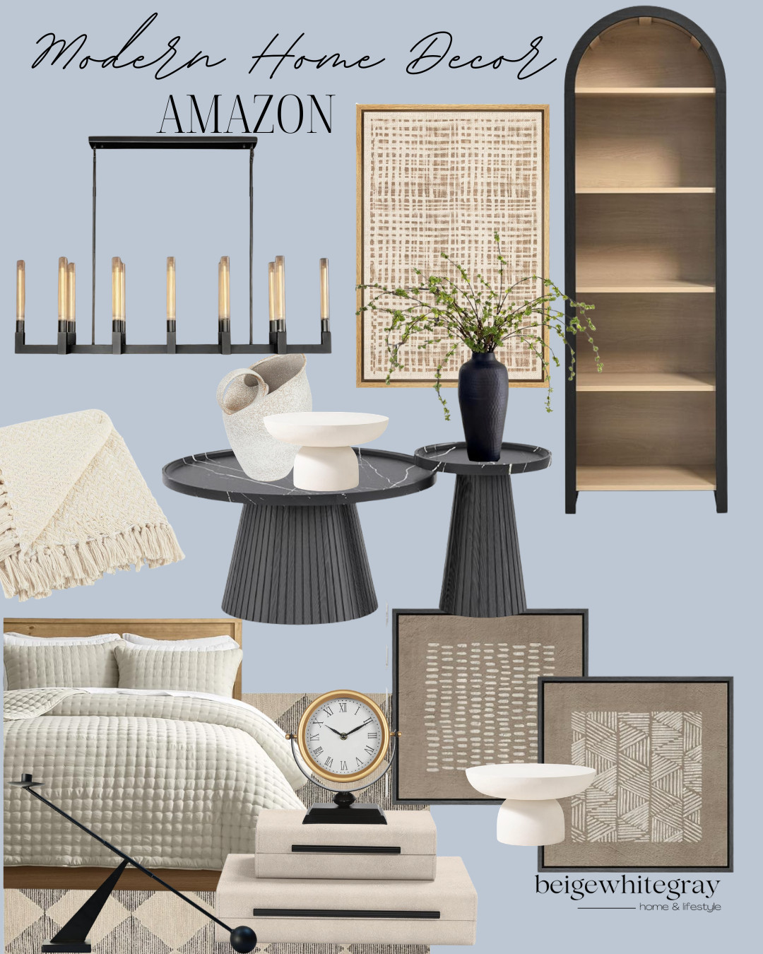 Modern Home Decor – Amazon, Amazon home decor, Amazon home finds, modern home decor, organic modern decor, black and wood decor, arched bookshelf, modern chandelier, marble side table, textured wall art, decorative vase, neutral bedding, woven throw blanket, minimalist decor, contemporary home decor, living room styling, bedroom inspiration, luxury home decor, affordable Amazon finds, home styling ideas, designer look for less

#LTKHome #LTKSaleAlert