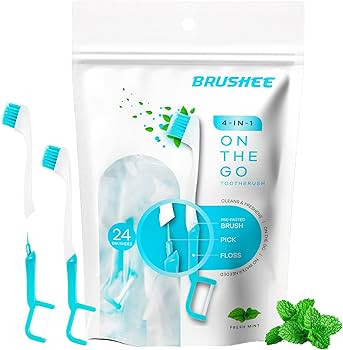 Brushee - The Evolution of Oral Care | 4-in-1 Tool (Paste + Brush + Floss + Pick) | Individually ... | Amazon (US)