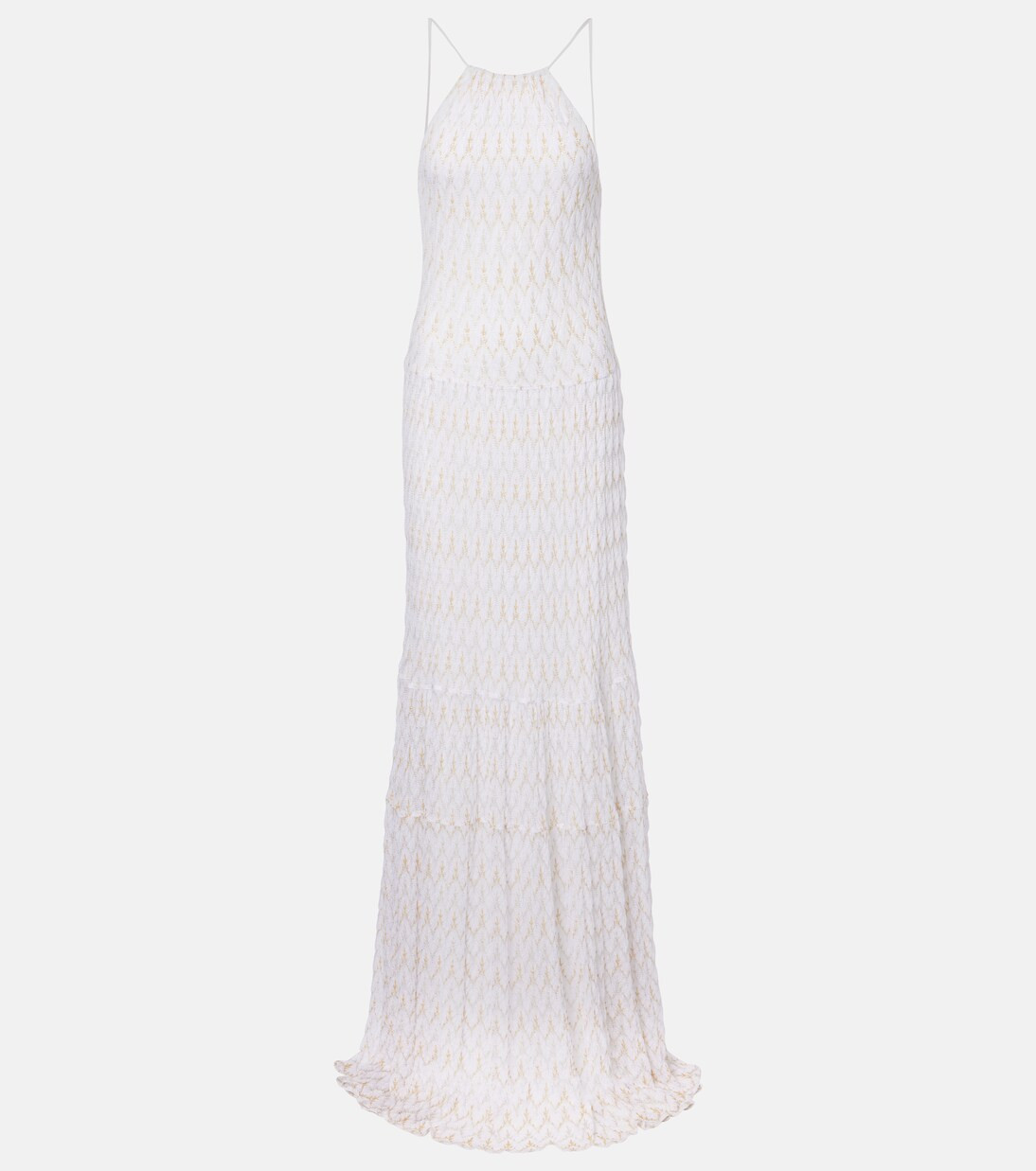 Halterneck open-back lamé gown | Mytheresa (UK)