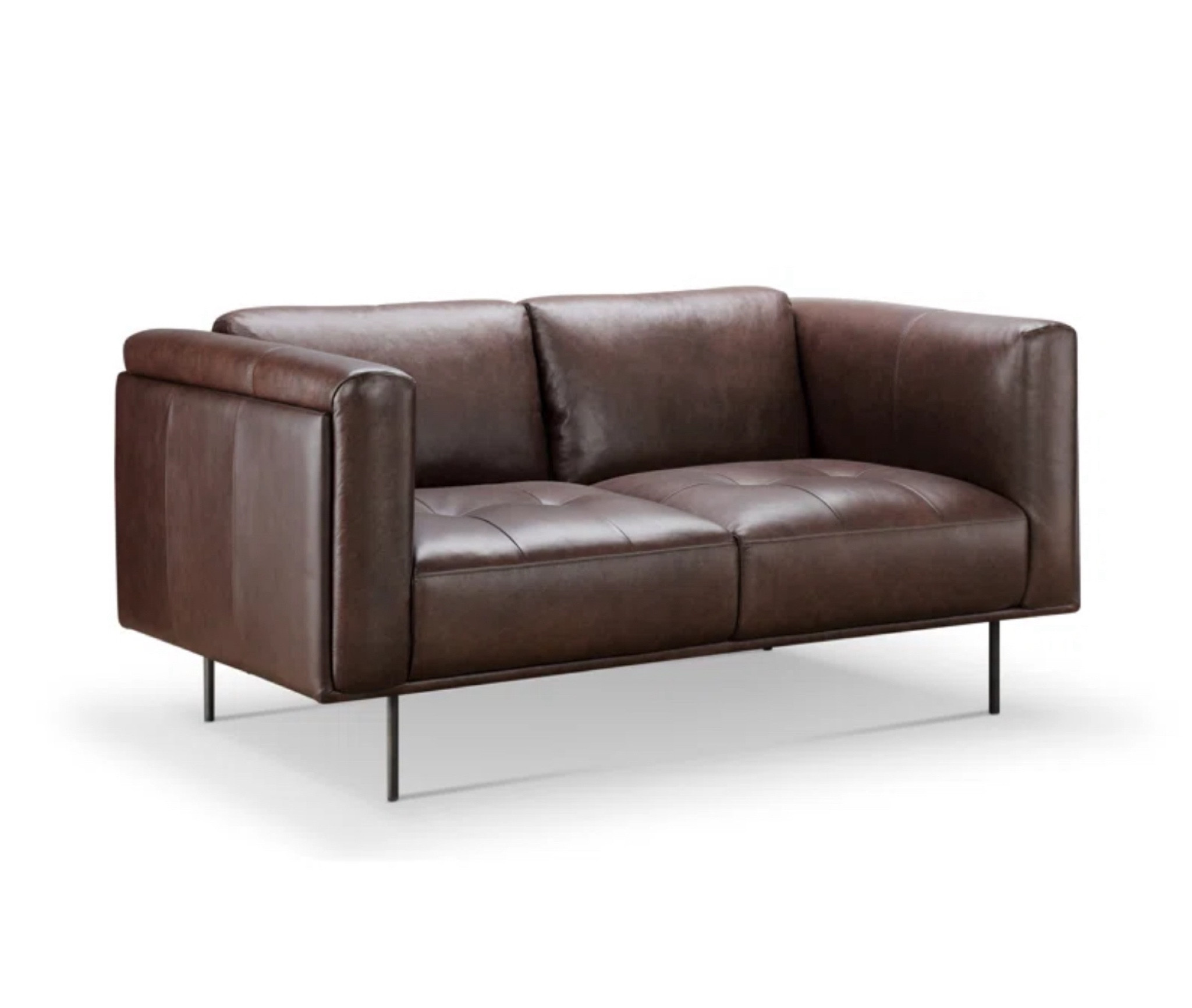 Abbyson Raven Leather Loveseat