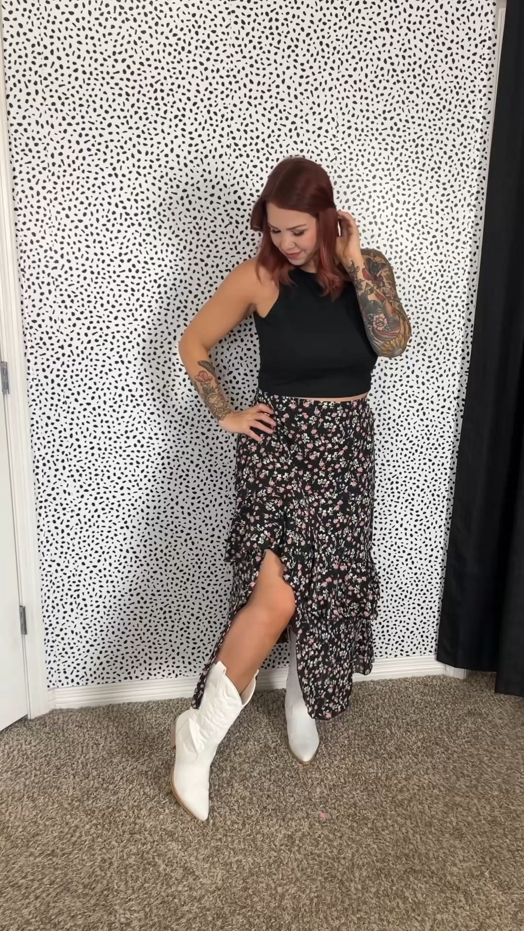 The CUTEST ruffle skirt for spring 😍 elastic waistband so it’s stretchy and comfortable! Side slit to show off some leg, but nice maxi length! I am wearing a XL.

The tank top is double lined, super soft and can be worn with or without a bra. I’m wearing a large.

This skirt would be so cute with boots, heels or even some sneakers!

I am 5’7”, 169 lbs 

#LTKMidsize #LTKSaleAlert #LTKSeasonal