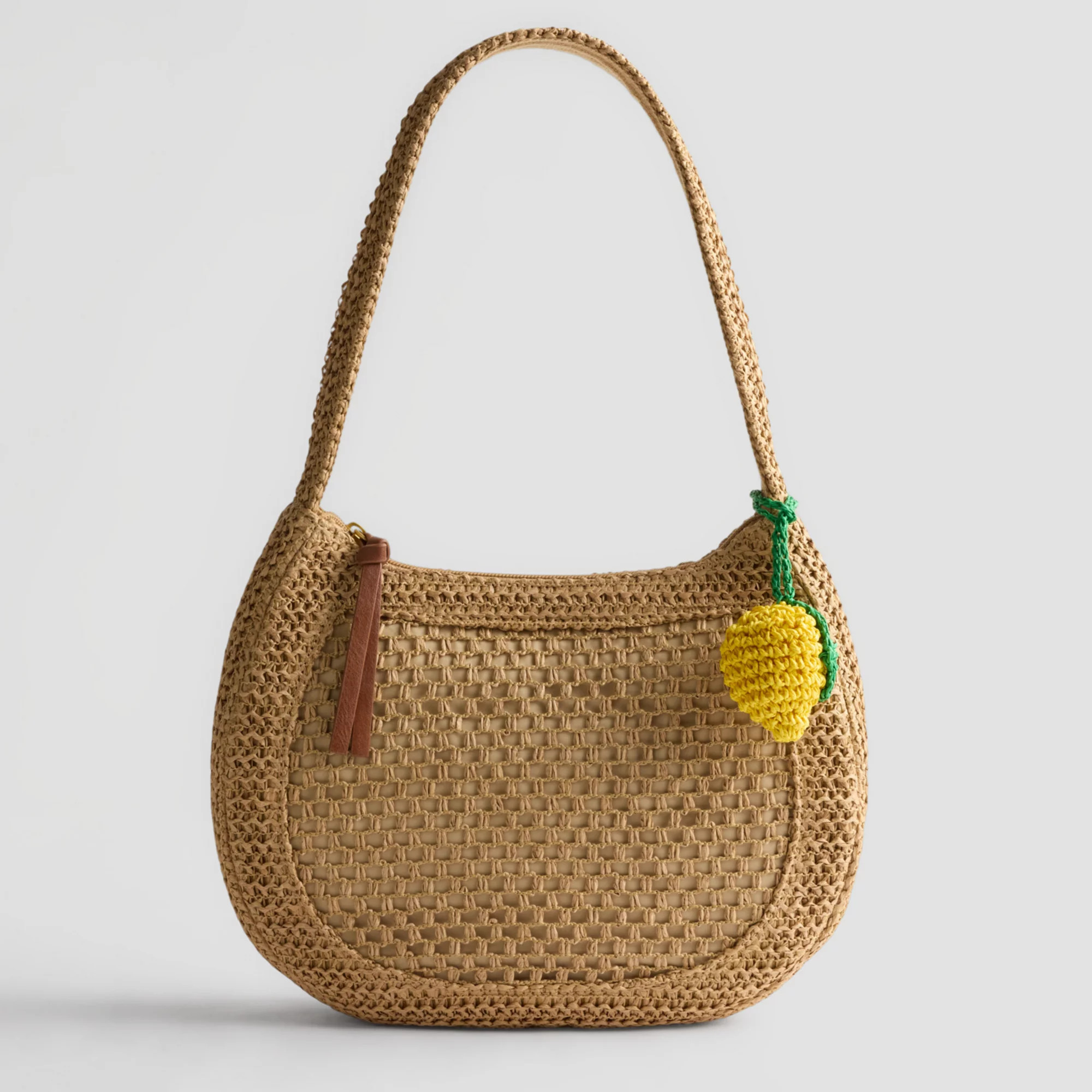 Sonoma Goods For Life® Sybil Straw Shoulder Bag with Detachable Crochet Lemon Charm | Kohl's