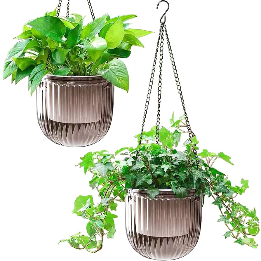 Melphoe 2 Pack Self Watering Hanging Planters Indoor Flower Pots, 6.5 Inch Outdoor Hanging Plant ... | Amazon (US)