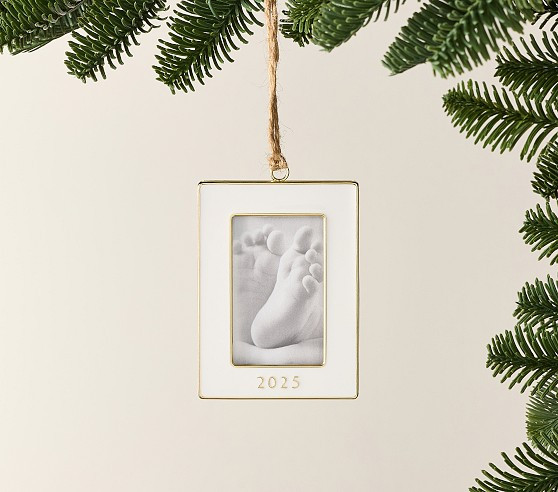 Dated Enamel Rectangle Frame Ornaments | Pottery Barn Kids