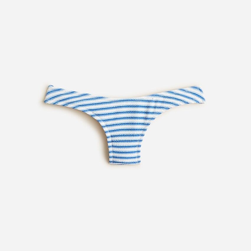 Textured hipster bikini bottom in stripe | J.Crew US