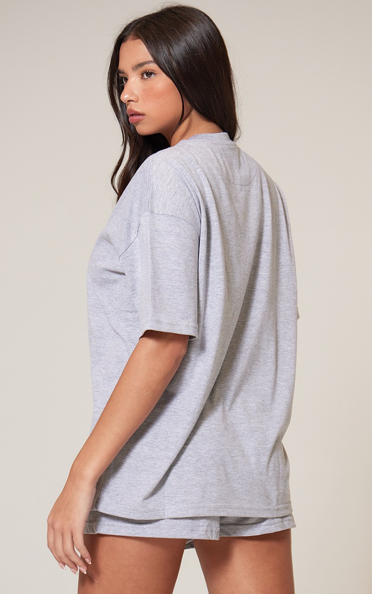 Ash Grey Cotton Oversized Boxy T-shirt | PrettyLittleThing UK