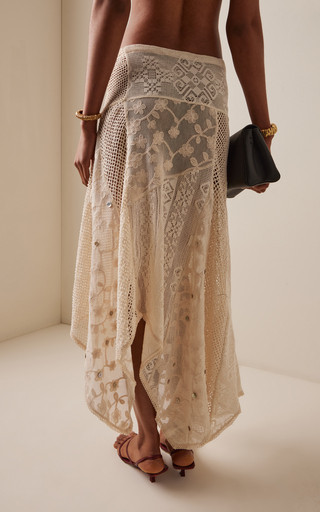 Felipe Asymmetric Lace Midi Skirt | Moda Operandi (Global)