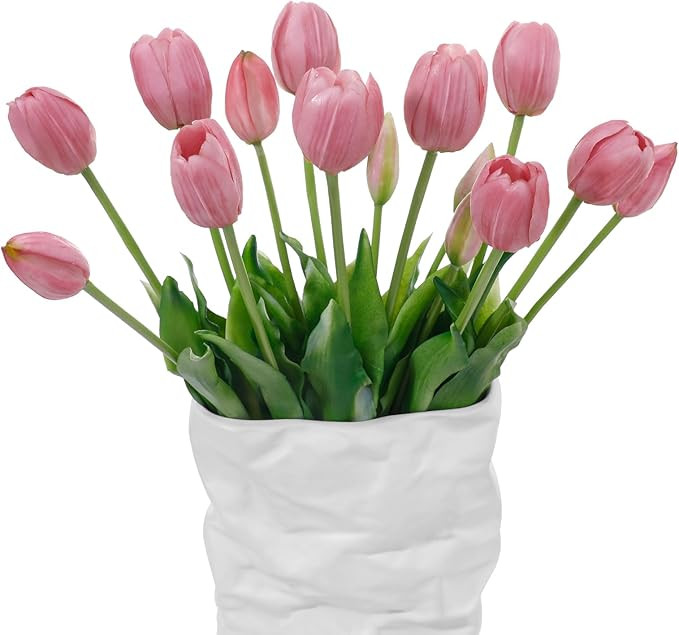 15 Pcs Light Purple Artificial Flowers Tulips Real Touch Latex Plastic Soft Faux Bouquets for Par... | Amazon (US)