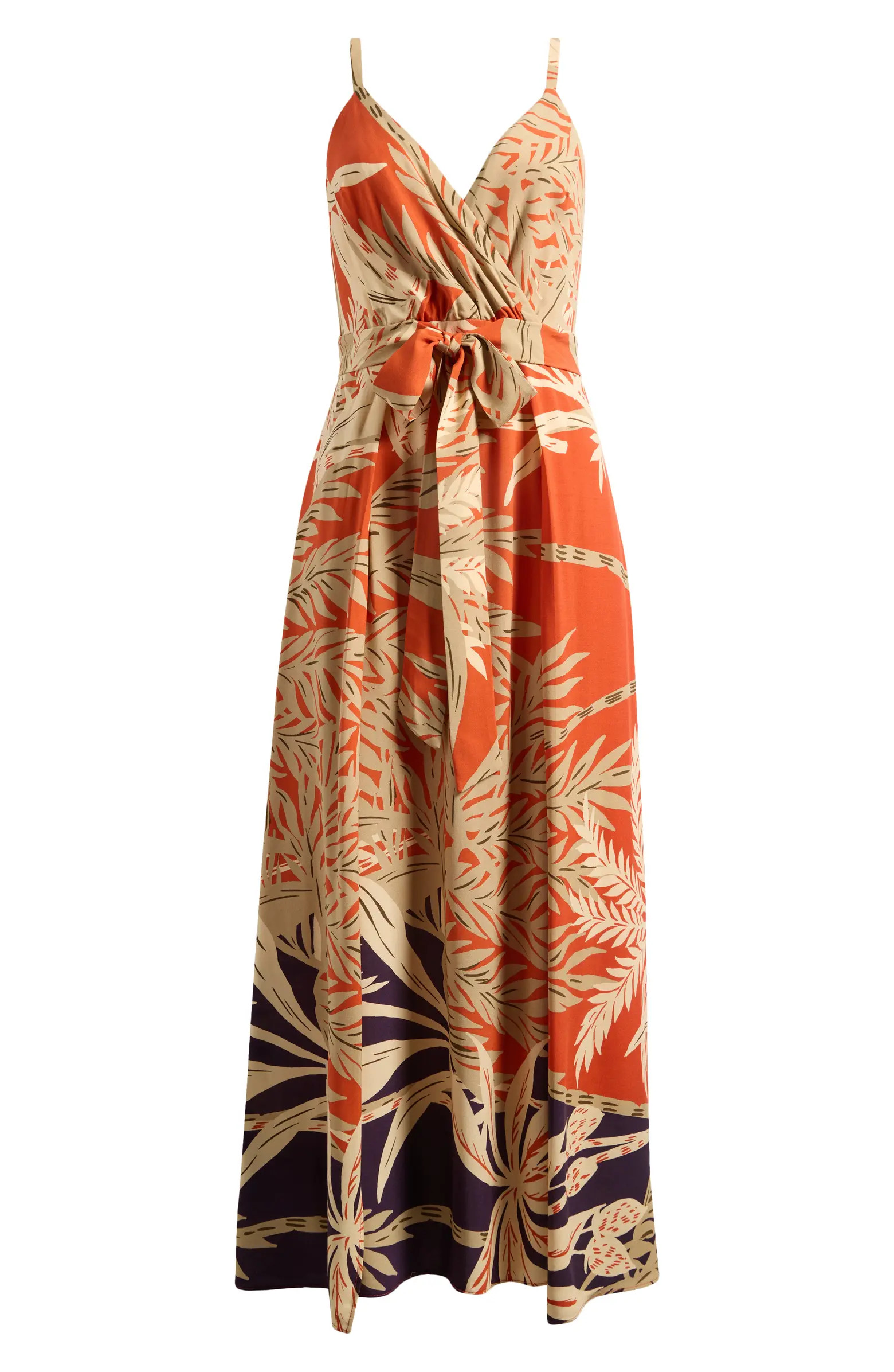 Halogen® Palm Print Belted Maxi Dress | Nordstrom | Nordstrom