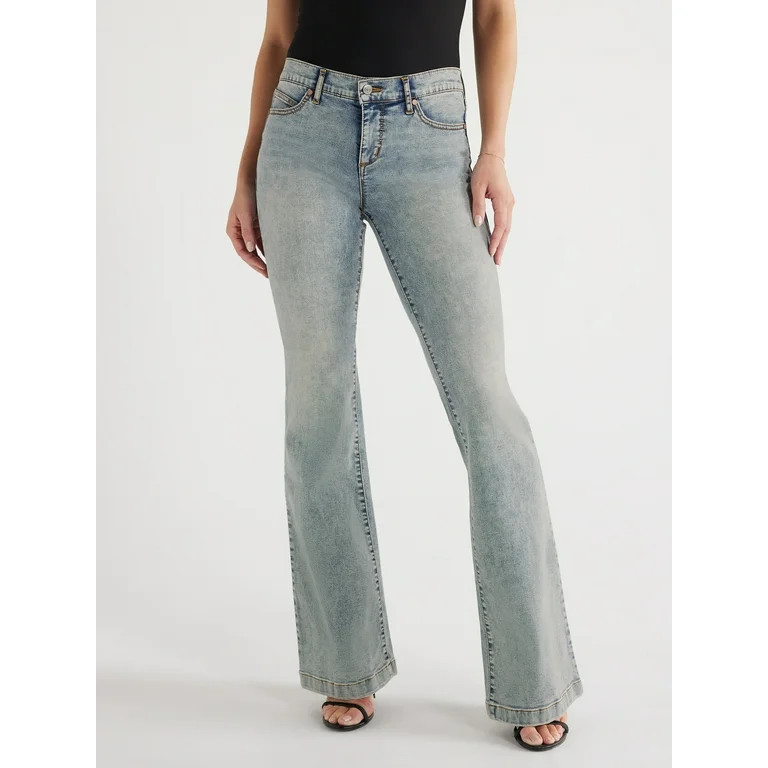 Sofia Jeans Women's Lift and Sculpt Flare Low Rise Jeans, 33.5" Inseam, Sizes 0-20 - Walmart.com | Walmart (US)