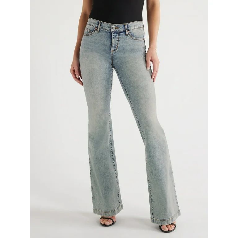 Sofia Jeans Women's Lift and Sculpt Flare Low Rise Jeans, 33.5" Inseam, Sizes 0-20 | Walmart (US)