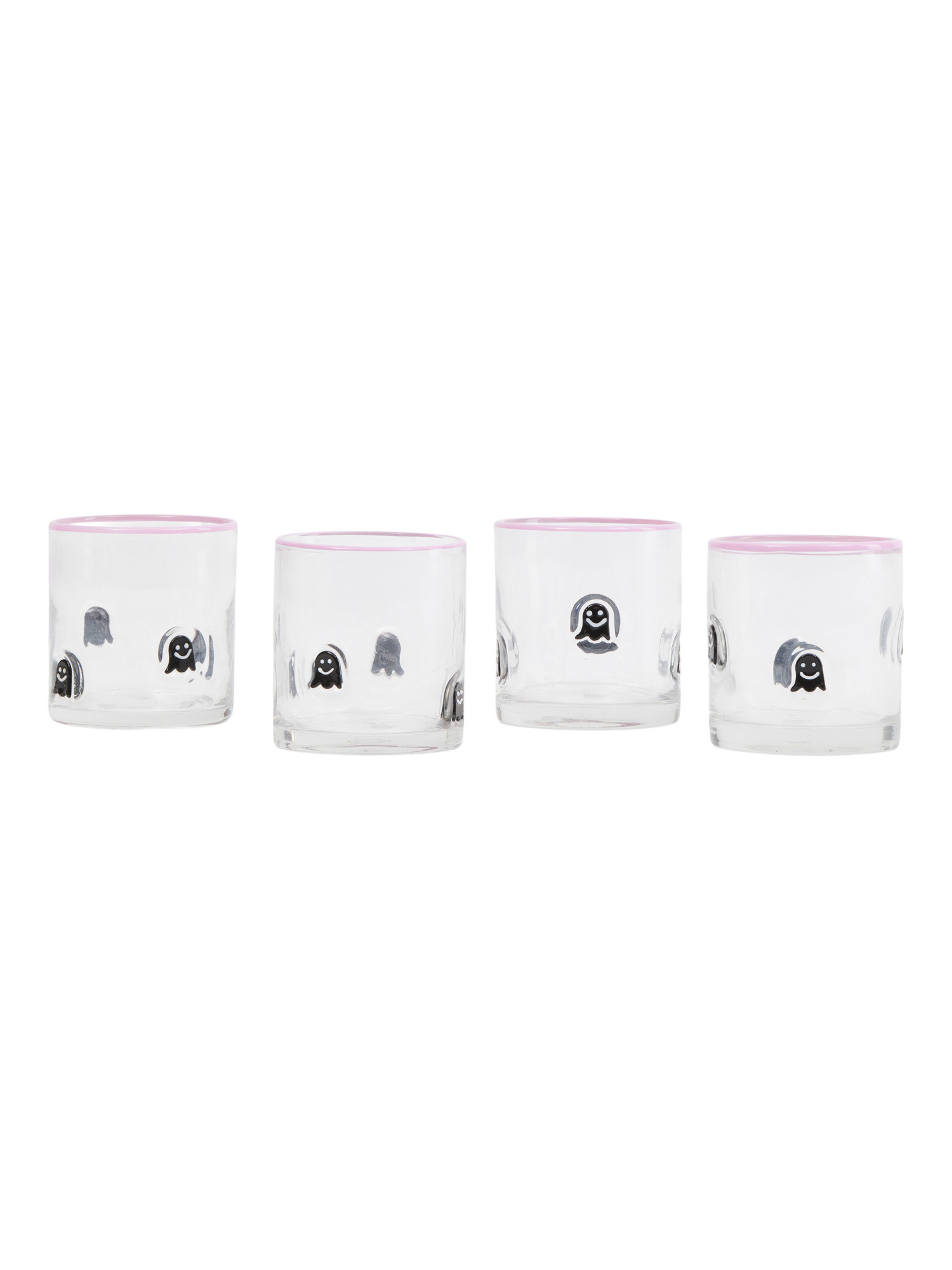 Set Of 4 Ghost Glasses With Purple Rim | TJ Maxx