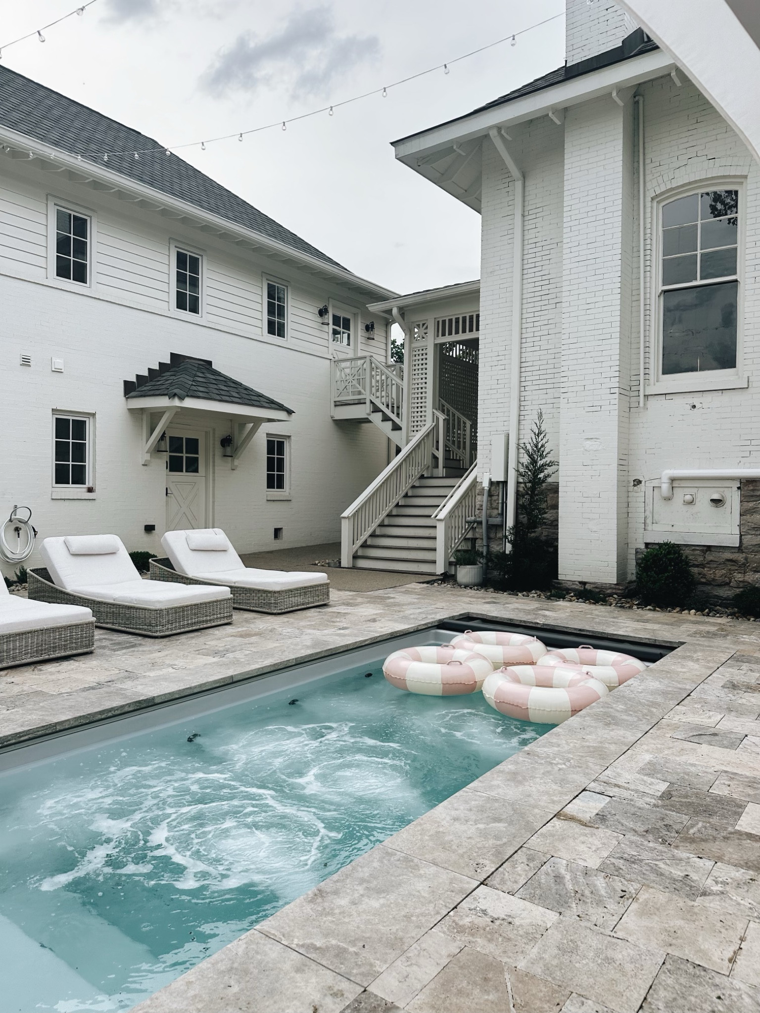 This backyard space was a labor of love. The wait was so worth it!! If you need me I’ll be right here for the foreseeable future. 

I found these loungers on clearance at CB2 and they are sadly no longer available, but I’ve linked some similar ones for you  

#backyardmakeover #fiberglasspool 

#LTKHome #LTKU #LTKSeasonal