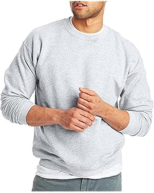 Hanes Men's EcoSmart Fleece, Pullover Crewneck Sweatshirt, 1 or 2 Pack | Amazon (US)