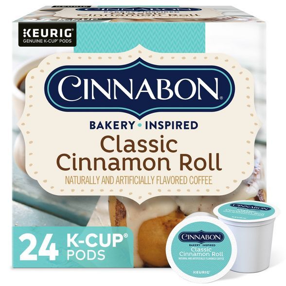 24ct Cinnabon Classic Cinnamon Roll Keurig K-Cup Coffee Pods Flavored Coffee Light Roast | Target