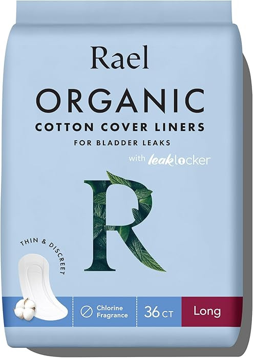 Rael Incontinence Liners for Women, Organic Cotton Cover, Postpartum Essential, Moderate Absorben... | Amazon (US)
