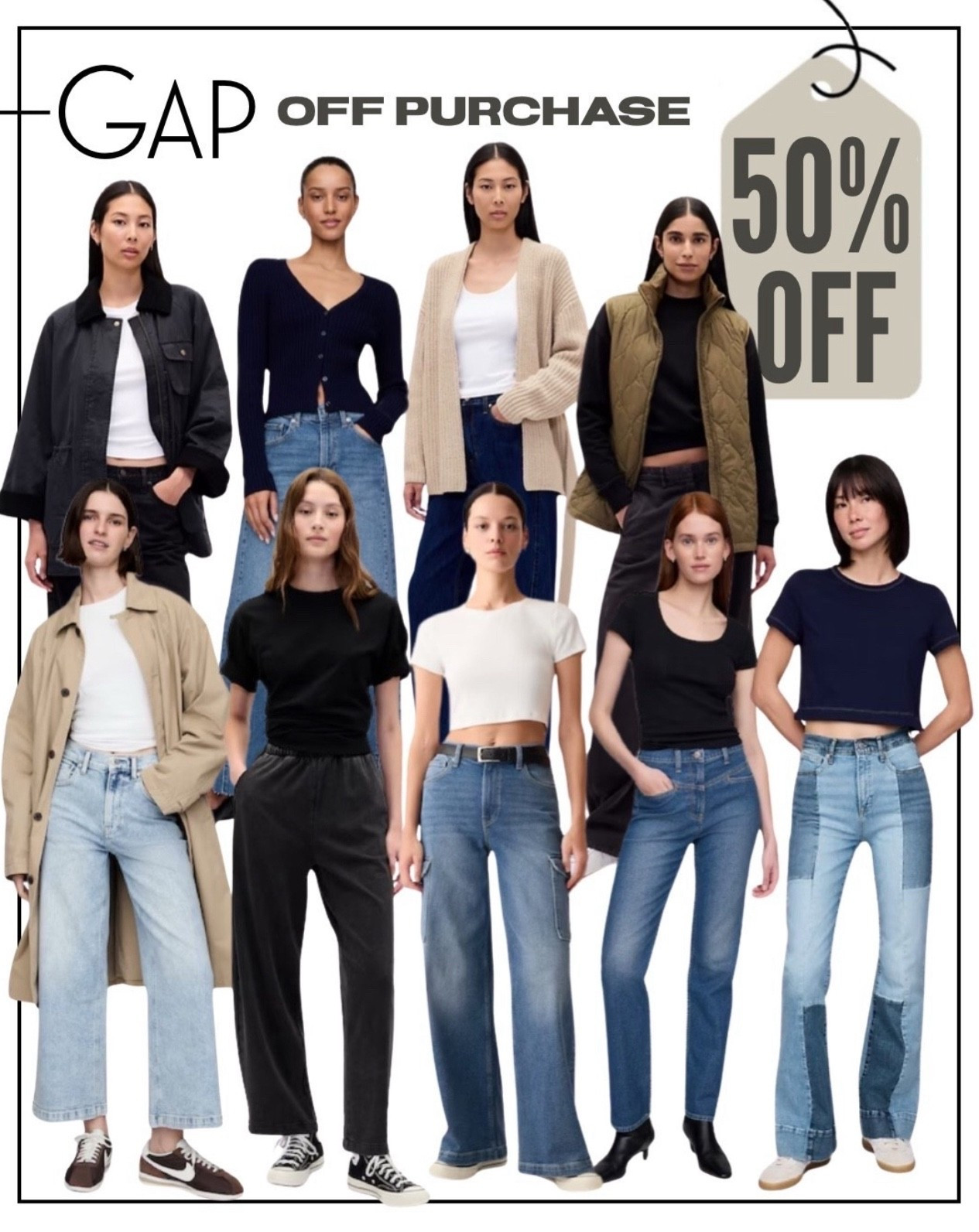 Gap 50% Off purchase, includes denim! *some exclusions apply

Follow my LTK @thehouseofsequins on the @shop.LTK app to view this post and get my exclusive app-only content!

#liketkit 
@shop.ltk
https://liketk.it/5KCcT

Follow my LTK @thehouseofsequins on the @shop.LTK app to view this post and get my exclusive app-only content!

#liketkit 
@shop.ltk
https://liketk.it/5KQKV