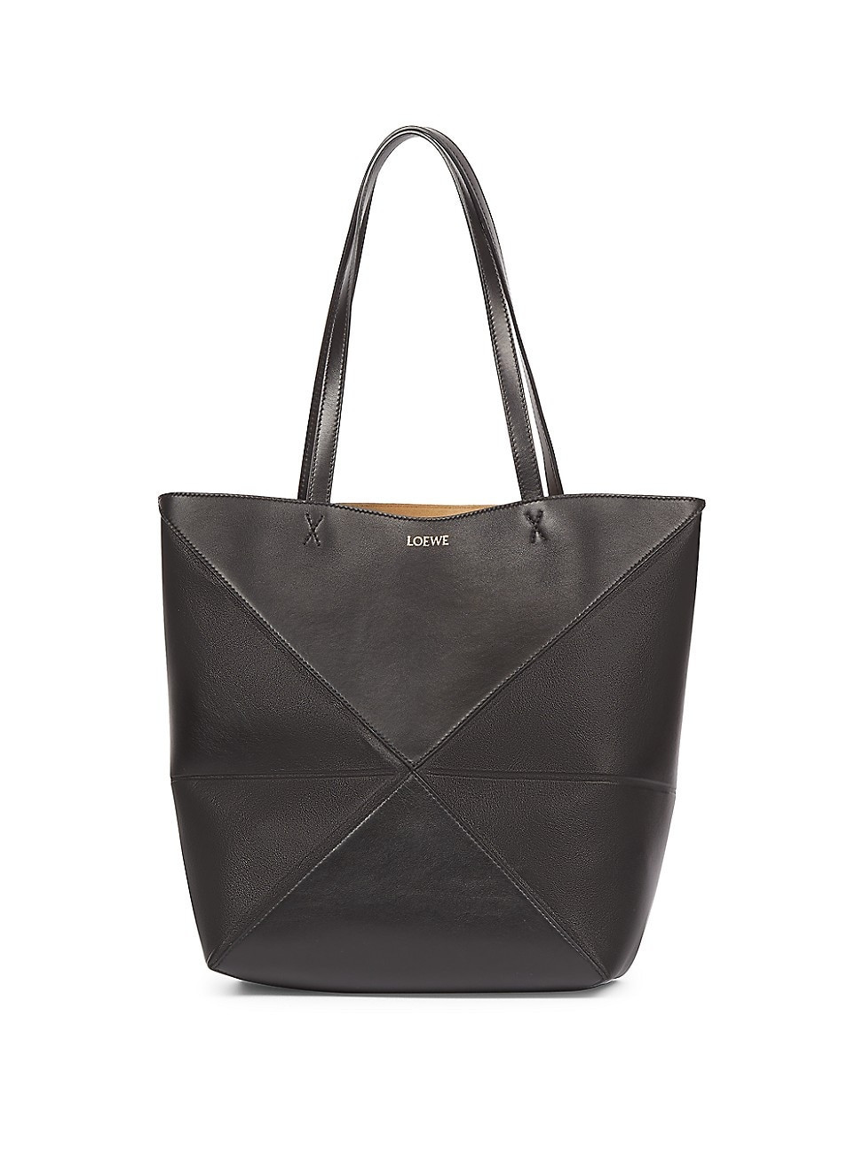 Women's Puzzle Shiny Leather Tote - Black | Saks Fifth Avenue