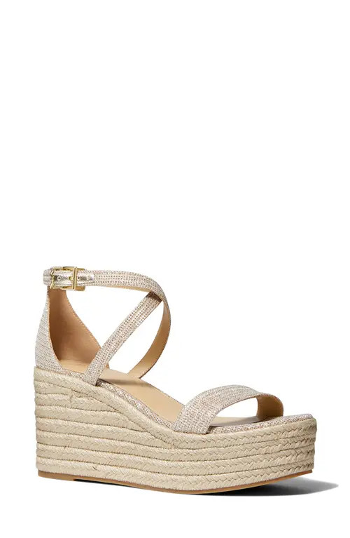 MICHAEL Michael Kors Serena Wedge Espadrille in Pale Gold at Nordstrom, Size 8 | Nordstrom