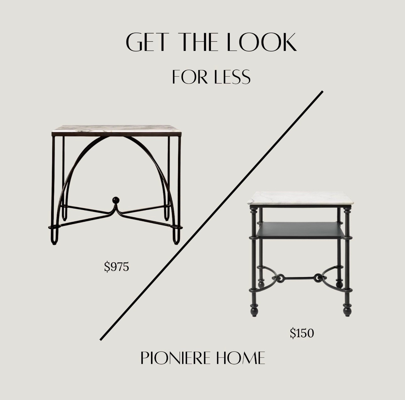 Get the look for less marble side table. Metal and marble side table, McGee & co dupe, accent table #furnituredupe



#LTKHome #LTKSeasonal