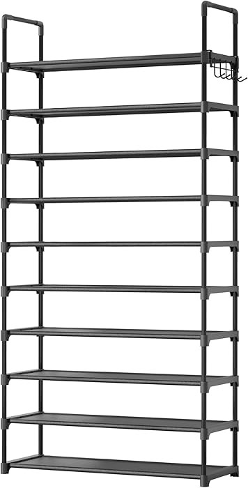 Kitsure Shoe Rack for Closet - 10-Tier Shoe Organizer with Hook Rack, Large-Capacity & Space-Savi... | Amazon (US)