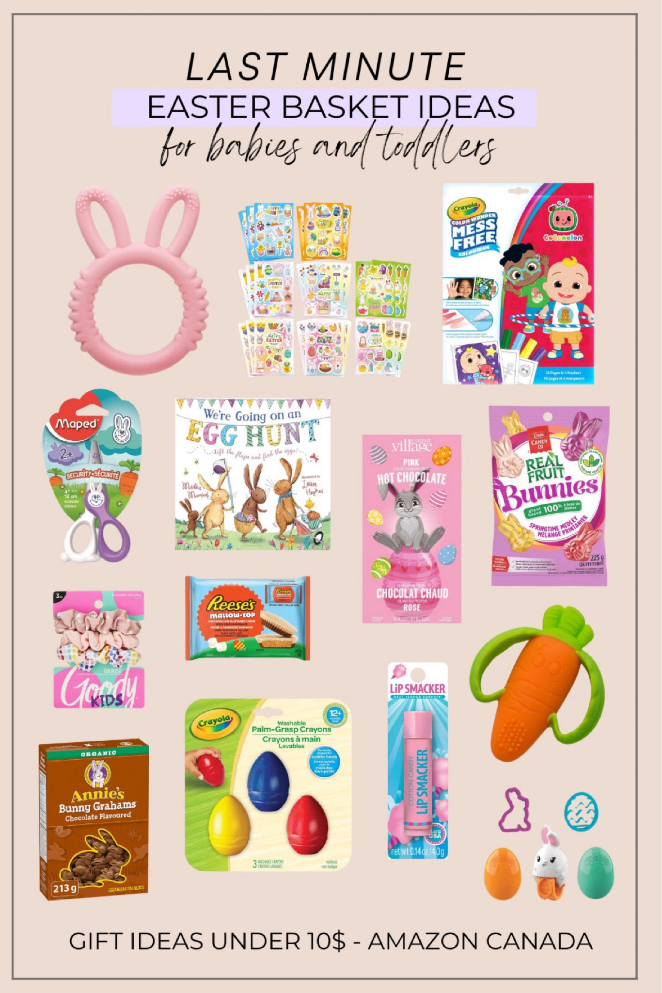 LAST MINUTE GIFT IDEAS 🐰 | Esster basket ideas under 10$ for your baby or toddler from Amazon Canada 🐣

#LTKbaby #LTKkids #LTKSeasonal