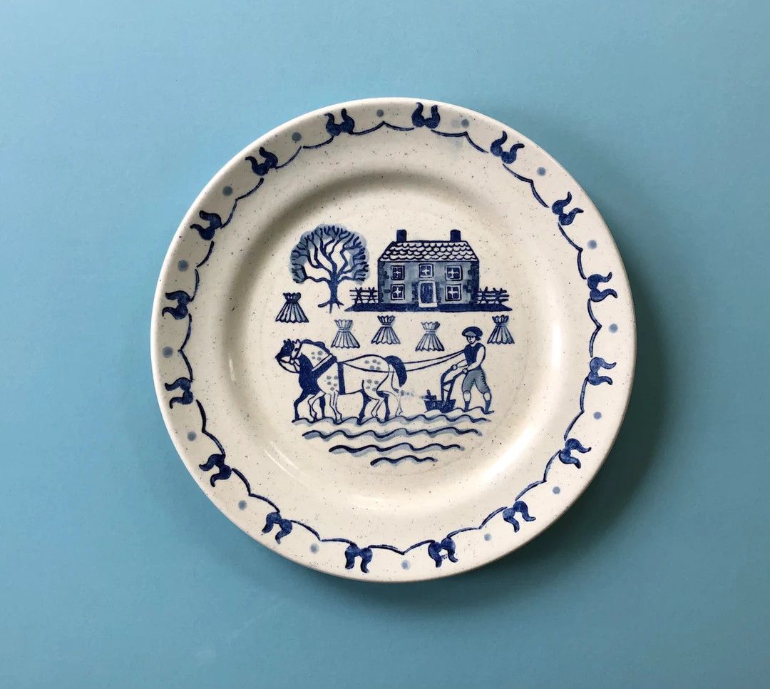 Vintage “Provincial Blue,” Poppytrail by Metlox, California Stoneware Dinner Plate with Charm... | Etsy (US)