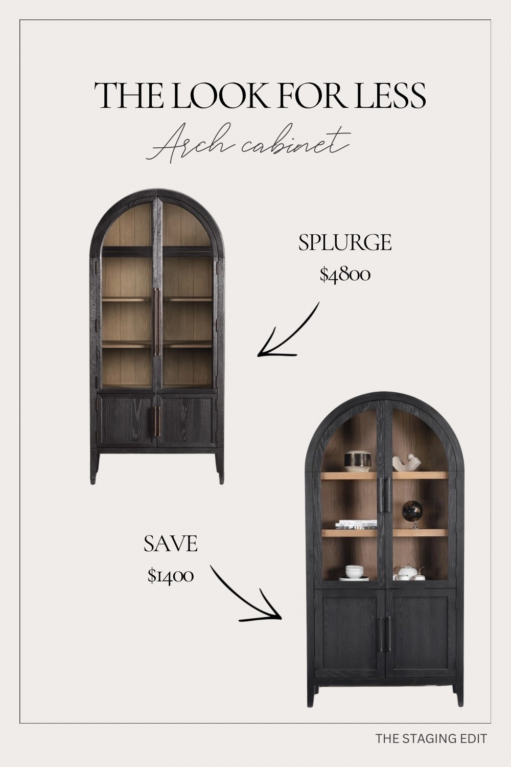 An arched cabinet is one of my favorite ways to add architectural interest to a space. 🤎

Sharing the designer version and a more affordable alternative — both linked.

#LTKhome