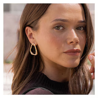Irregular Oval Open Front Earrings | Joe Fresh