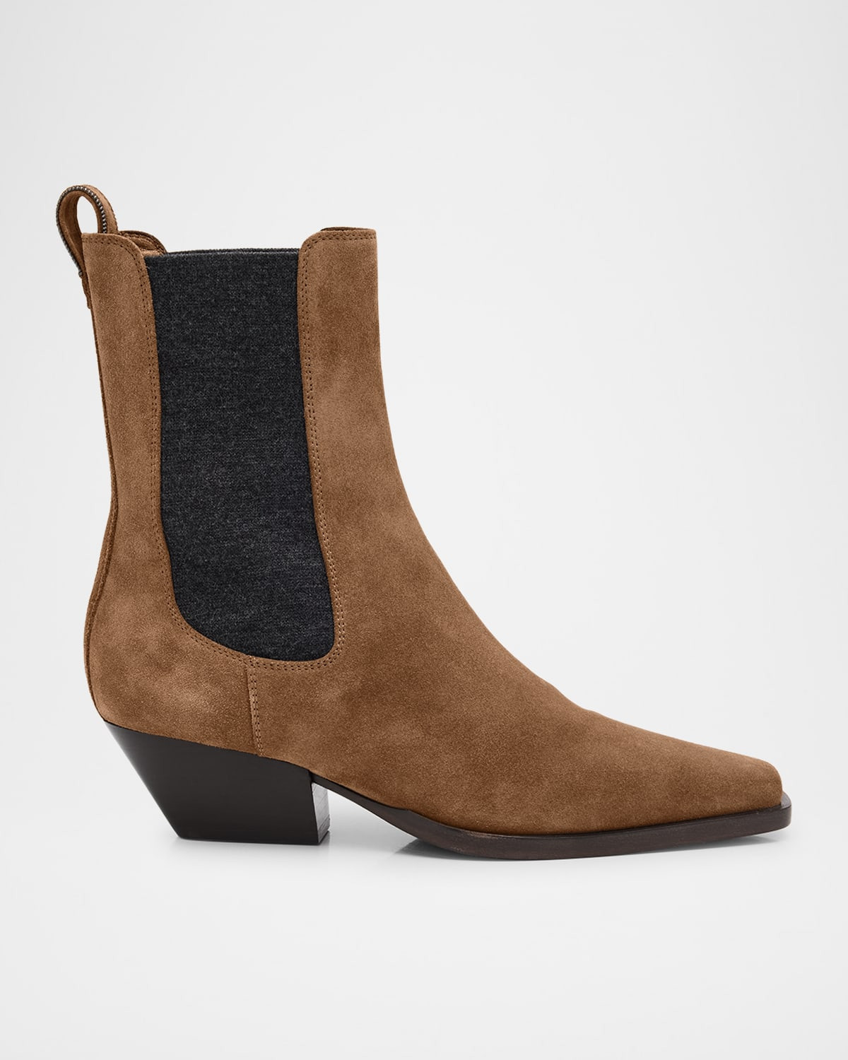 Suede City Block-Heel Western Booties | Neiman Marcus
